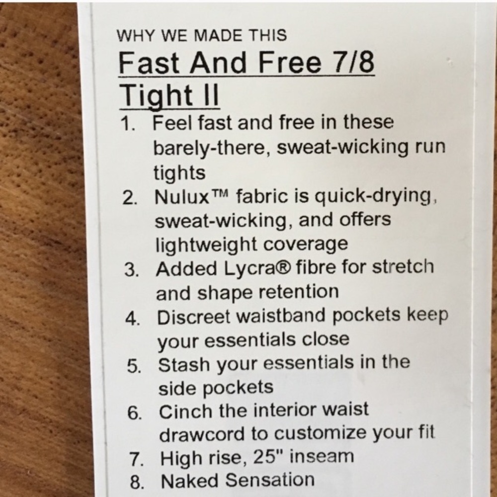 Lululemon HAWAII Exclusive Fast & Free Tight Pants - Picture 5 of 8